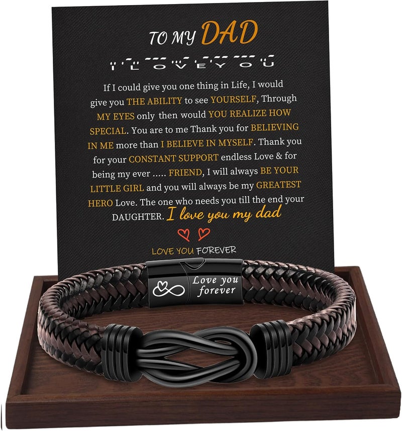 Btysun Valentines Day Gifts for Him Boyfriend Morse Code Bracelets for Men Husband Mens Bracelets Graduation Gifts for Him Fathers Day Adjustable Leather Bracelet Motivational Birthday Annivesary Jewelry Stocking Stuffers - Image 1